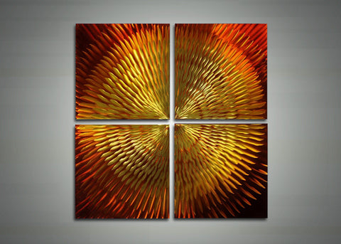 Orange Abstract Multi-Panel Wall Art - 32x32in