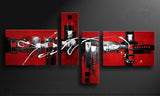 Red Multi Panels Painting 233 -  64x24in