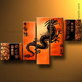 Orange Dragon Art Painting 235 - 58x38in