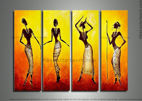 African Folk Dance Art Painting 293 - 48x36in