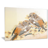 bird couple on a branch animal canvas art print PT6251