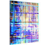 blue abstract grid abstract digital canvas art print PT6680