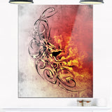 medieval dragon tattoo sketch digital art canvas print PT7809