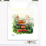 china vector illustration cityscape canvas art print PT7872