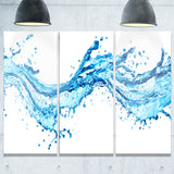 blue water splashes abstract digital art canvas print PT8206