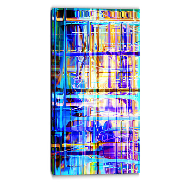 blue abstract grid abstract digital canvas art print PT6680