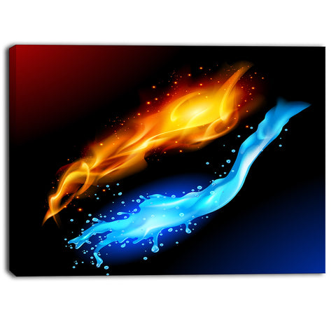 fire and water contemporary art canvas print PT6760