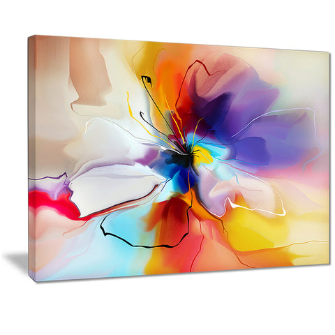creative flower in multiple colors abstract floral canvas print PT7329