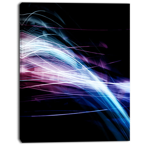 purple blue lines in black abstract digital art canvas print PT8115