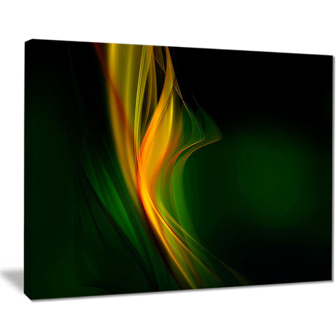 green gold upright waves abstract digital art canvas print PT8221