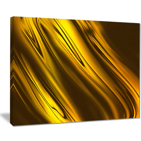 yellow liquid gold design abstract digital art canvas print PT8418