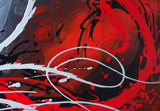 Red Abstract Canvas Painting 279 -  63x33in