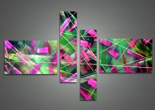 Pink and Green Metal Wall Art 602 - 63 x 32in