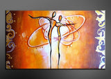 Orange Abstract Art Painting 325s - 32X16in