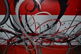 Modern Red Abstract Art  331s - 32x16in