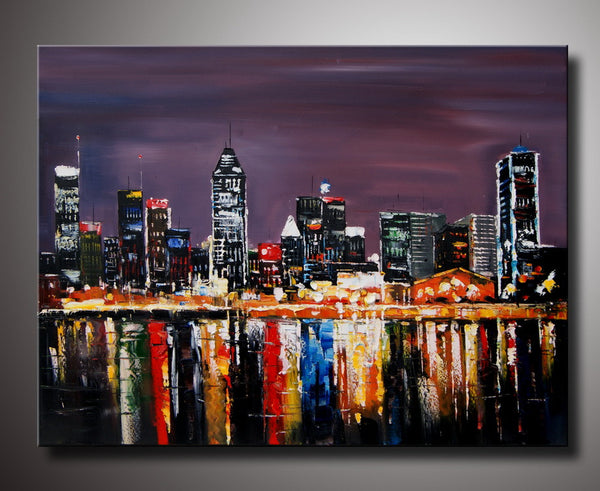 Montreal Night Art Painting - 40x30in