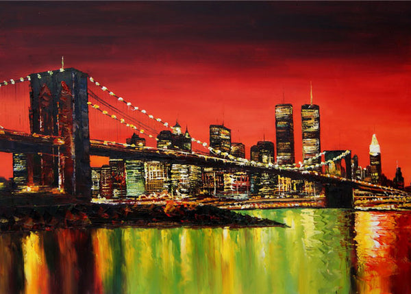New York Bridge Wall Art Painting - 40x30in