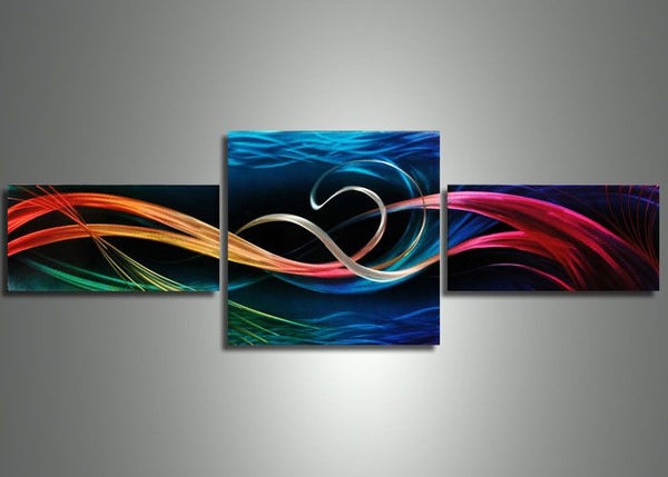 3 Panels Abstract Wall Art 48x24in