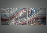Abstract White Metal Wall Art Painting 60 x 24in