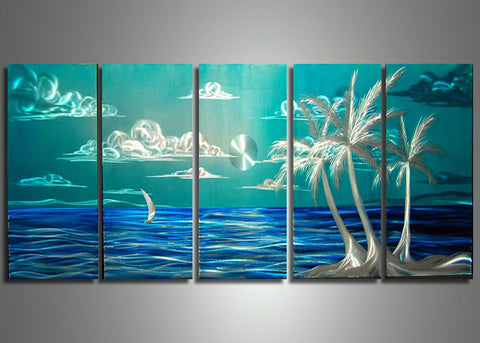 Modern Aluminum Tree Painting - 60x24