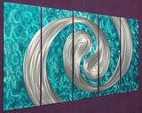 Blue Metal Wall Art Painting - 60x24in