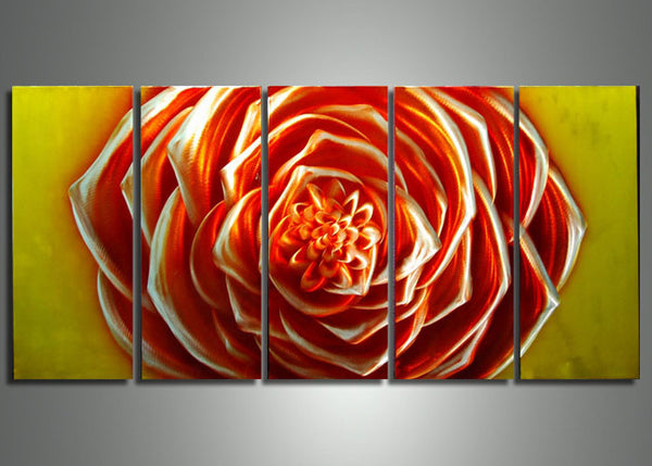 Rose Flower Metal Art Painting - 60x24