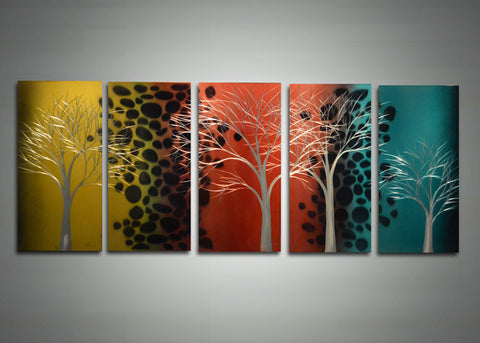 Metal Tree Wall Art 5 Panels 60 x 24in