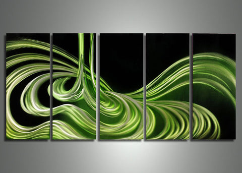 Metal Art 60x24 - Green Abstract