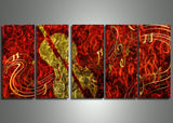 Red Violin Metal Wall Art 60x24in