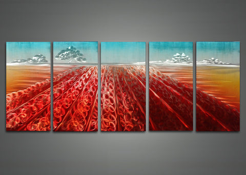 Landscape Metal Wall Art 5 Panels 60 x 24in