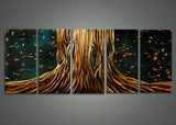 Modern Brown Tree Metal Wall Art 60 x 24in