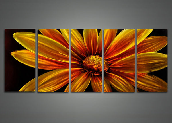 Yellow Flower Metal Wall Art 60 x 24in