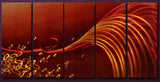 Red Wave Metal Wall Art 60 x 24