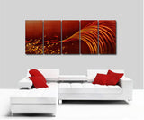 Red Wave Metal Wall Art 60 x 24