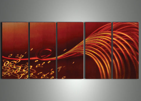 Red Wave Metal Wall Art 60x24