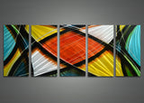 Modern Multi Color Metal Wall Art 60 x 24in