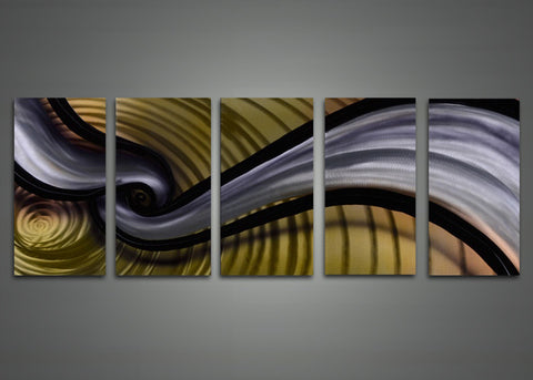 Abstract Multi-Panel Metal Wall Art 60 x 24in