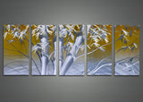 Modern Bamboo Metal Wall Art 60 x 24in