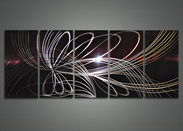Modern Abstract Metal Wall Art Painting 60 x 24in