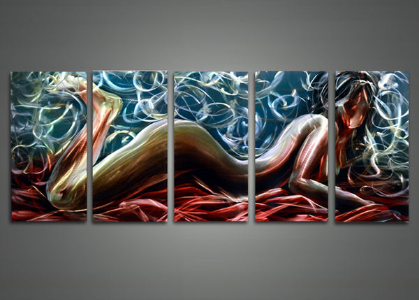 Sensual Metal Wall Art Painting 60x24in