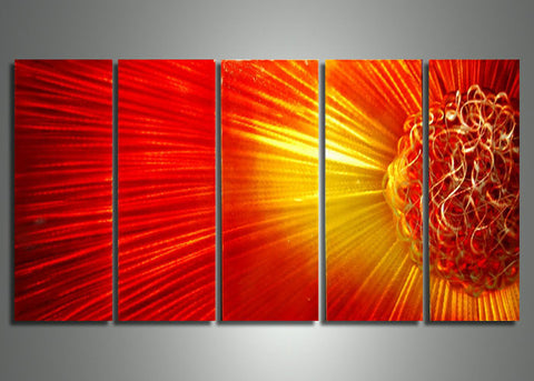 Fireball Sun Metal Art Painting - 60x24