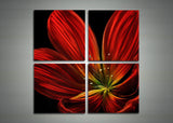 Red Flower Metal Art Painting - 32x32in