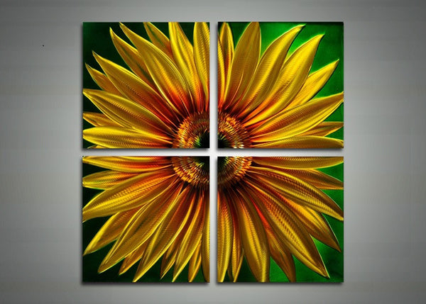 Yellow Flower Metal Wall Art - 32x32in