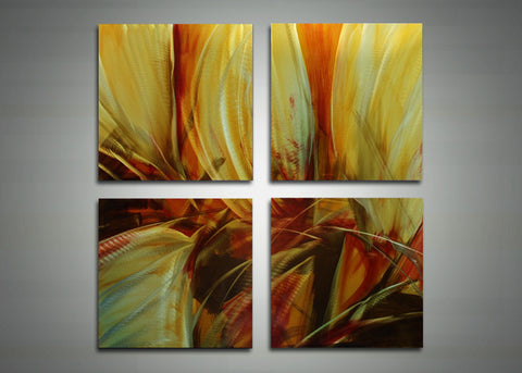 Yellow Flower Metal Art Painting - 32x32in