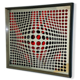 Modern Acrylic Mirror - Framed Vortex Art  - Purple and Black  32x32"