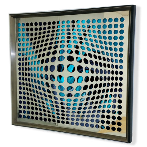 Modern Acrylic Mirror - Framed Vortex Art  - Green  32x32"
