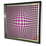 Modern Acrylic Mirror - Framed Vortex Art  - Purple and Orange  32x32"