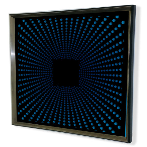 Modern Black Tinted Mirror -Sunburst- Framed 3D Acrylic Mirror Art -Purple  32x32"