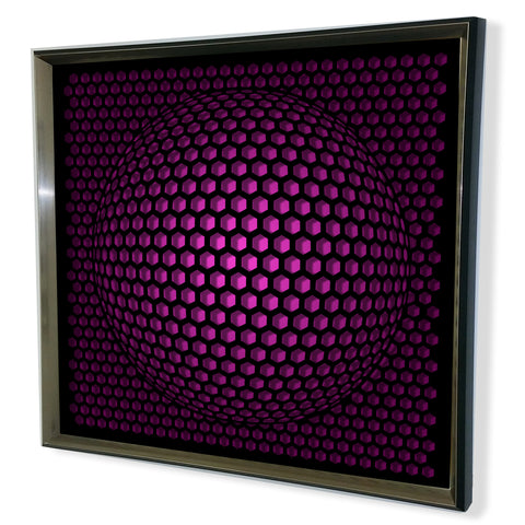 Modern Sphere 3D Mirror - Black Tinted Mirror - Purple 32x32"