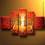 Red Human Tree Art Painting  113 - 60x36in